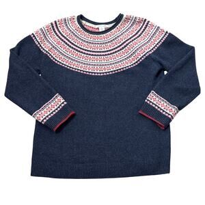 Tabitha Webb Women's Fair Isle Lambswool Blend Pullover Knit Sweater XL